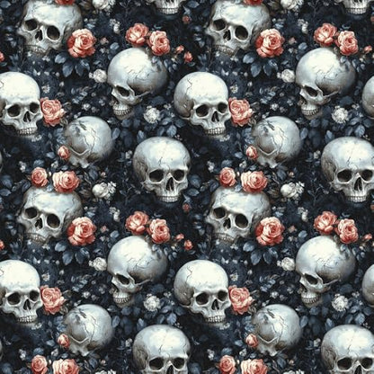 17.7"x118.1" Gothic Peel and Stick Floral Skull Wallpaper Sugar Skull Floral Vinyl Wallpaper for Bedroom Grey Black Pink Removable Accent Wall Decorations