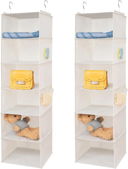 6 Shelves Hanging Closet Organizer, 2 Pack Hanging Storage