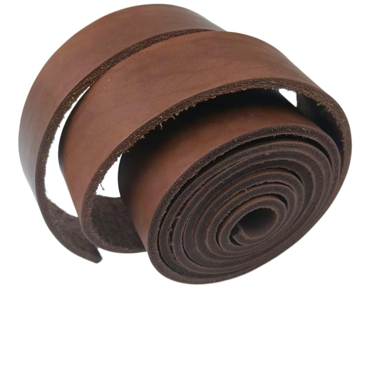Premium Leather Strap, Brown Genuine Leather Strips, Heavy-Duty Leather Strip 4-5 Millimeters Thick (10-12.5 Ounces), Full Grain Leather Strips for Crafts(Brown 2.36"× 80")