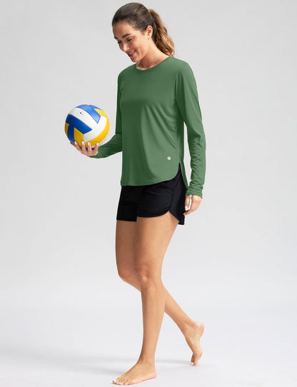 Women's Sun Shirts UPF 50+ Long Sleeve UV Protection Shirt Lightweight Quick Dry Workout Hiking Tops for Women(Army Green,XL)