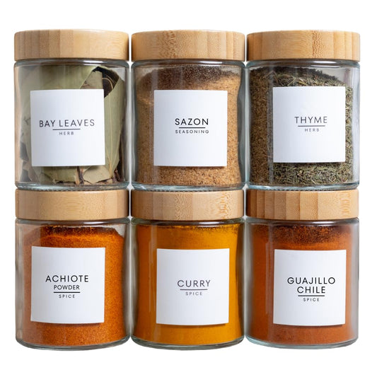 312 Spice Label Stickers Including Mexican Spices for Spice Jars, Storage Spice Organization and 120 Best by Labels for Kitchen Organization- Mexican Spice Collection (White, Square)