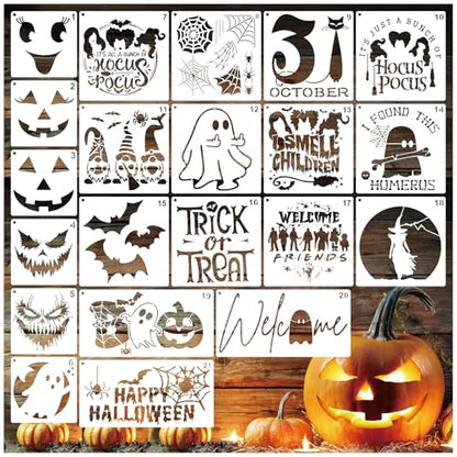 Halloween Stencils for Door Mats Large Reusable Halloween Rug Doormat Stencil for Painting on Wood Crafts Shirts Glass Door Hanger Sign (bat21)