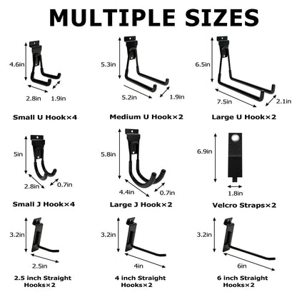KOFANI Slatwall Accessories, 22 Pack Heavy Duty Steel Slatwall Hooks, Multi-Size Slat Wall Hanging Hooks for Ladders, Bikes, Garage and Garden Tools (ProSlat & Slatwall Panel Compatible)