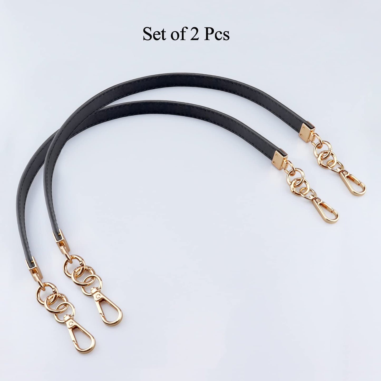 Beaulegan Purse Leather Handles Replacement for Handbag/Shoulder Bag 2 PCS, 24.4 Inch Long Coffee（Gold Clasp）