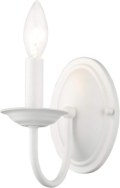 Livex Lighting 4151-03 Williamsburg 1-Light Wall Sconce, White