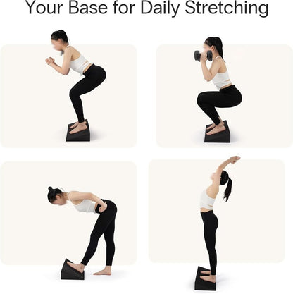 Foam Yoga Wedge Blocks - Set of 2, 16.5° Incline, Black | Ideal for Yoga, Stretching & Physical Therapy