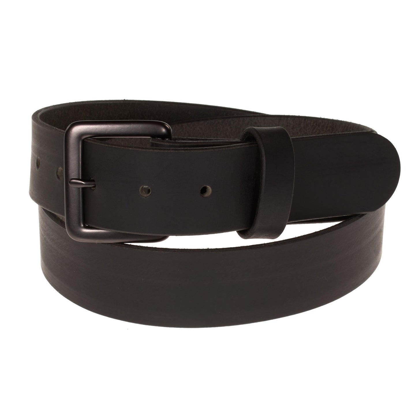 Nohma Leather, Men's Leather Belt, Made in USA, Full-Grain Leather, Casual Everyday Wear Belts, Amish Handmade (Black 5550-GM, 38" (Size 34 Pants) - Check Size Guide)
