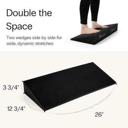 Foam Yoga Wedge Blocks - Set of 2, 16.5° Incline, Black | Ideal for Yoga, Stretching & Physical Therapy
