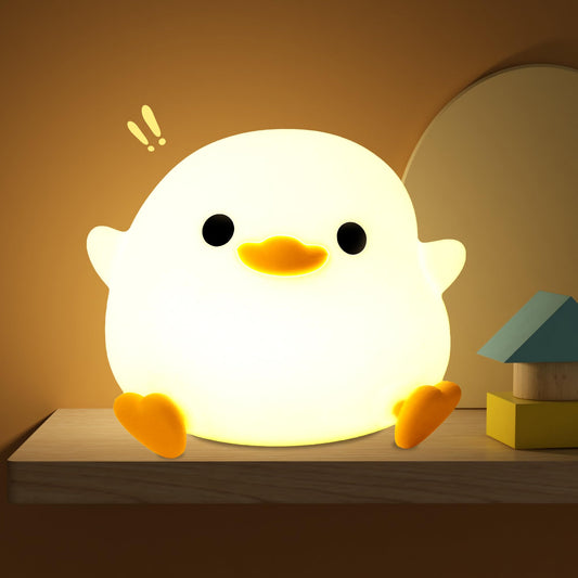 OkiyiD Duck Night Light, Cute Duck Gift for People, Dormitory Decorative Light, ABS+SIL, Touch Control, Portable Rechargeable Dimmable, Best Choice for Gift Giving (DoDo Duck)