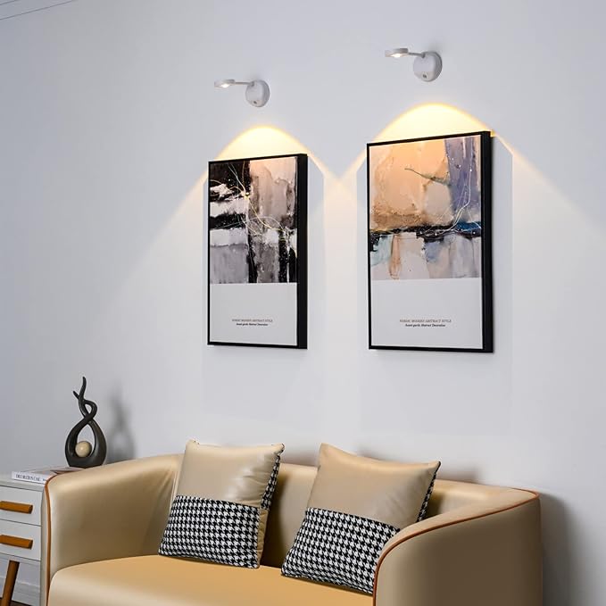 Wireless Picture Light Set of 2, Battery Operated Art Display Light with Motion Sensor and Rotatable Tube