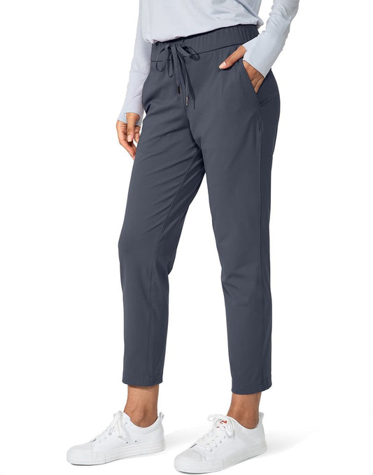 G Gradual Women's Pants with Deep Pockets 7/8 Stretch Sweatpants for Women Athletic, Golf, Lounge, Work (Dark Grey, 3X-Large)
