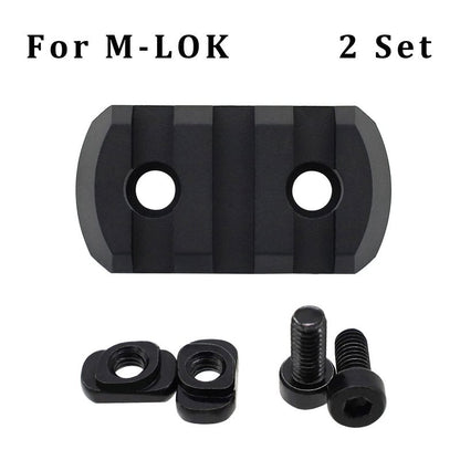 Ficero Mlok Picatinny Rail Aluminum Section Accessory, 3 Slots (2 Pack)