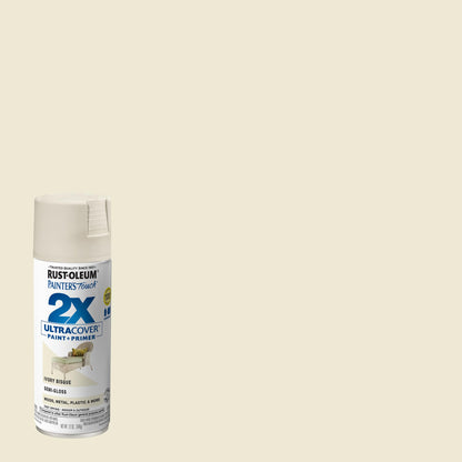 Rust-Oleum 249860-6PK Painter's Touch 2X Ultra Cover Spray Paint, 12 oz, Semi-Gloss Ivory Bisque, 6 Pack