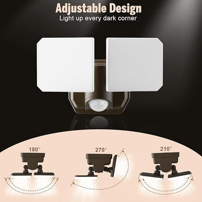 Battery Powered Motion Sensor Security Light(2 Pack),5000K 1000LM High Brightness,6 -Month Battery Life,No Wiring Installation,49FT Sensing Distance,Indoors or Outdoor Used