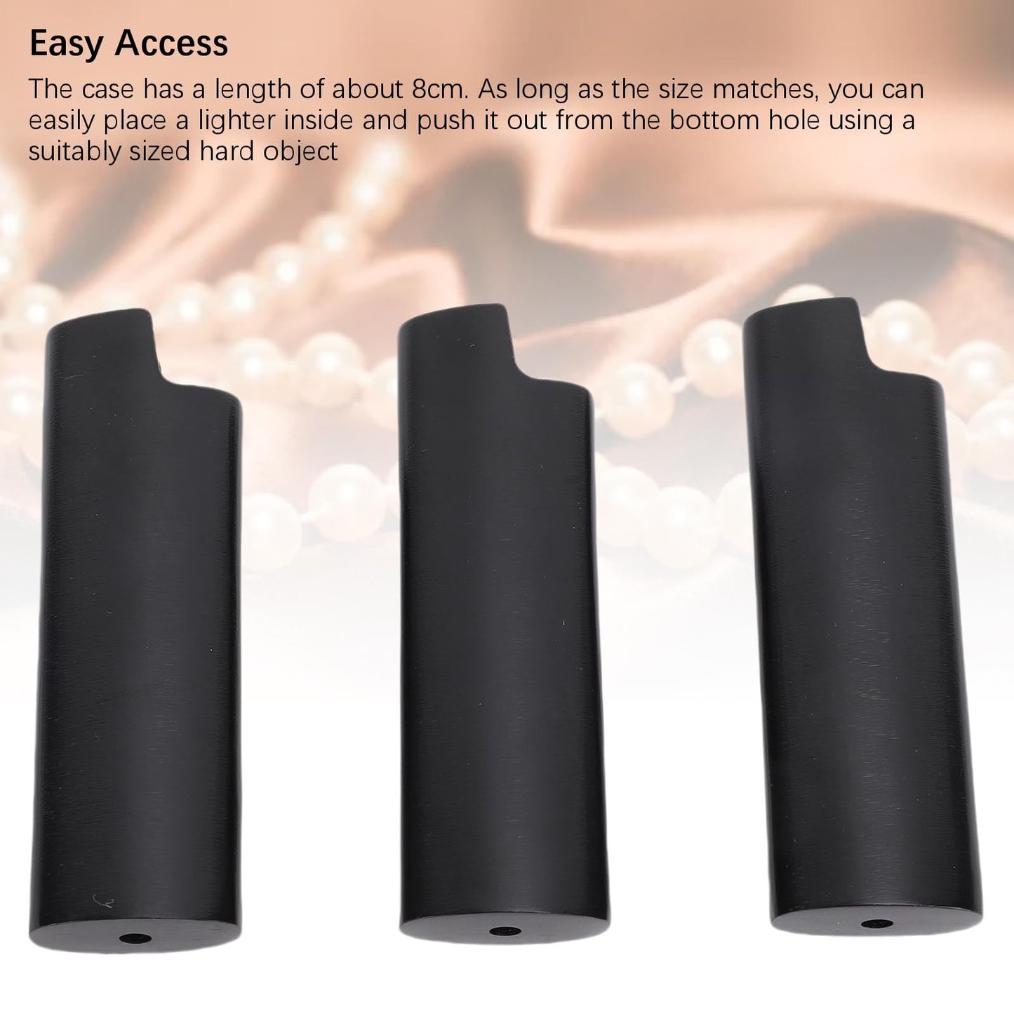AYNEFY 3PCS Metal Lighter Case – Zinc Alloy Protective Sleeve for Lighters, Travel-Friendly Lighter Holder for Bar, Party & Gifts, Stylish Black Lighter Accessory (Pack of 3)