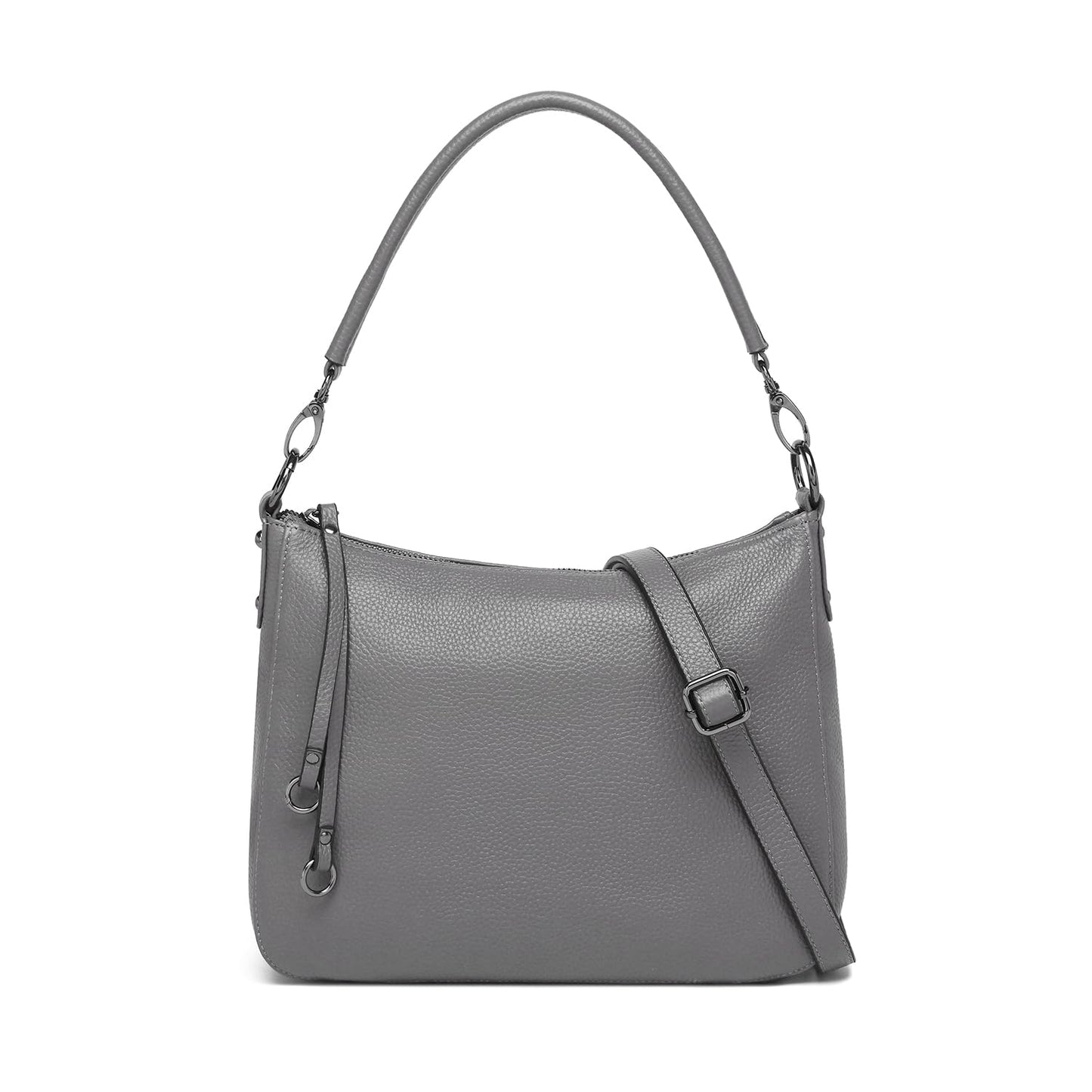 Sibalasi Gorgeous Genuine Leather Shoulder Bags Stylish Hobo Handbags Purses Crossbody Bags for Women (Grey)