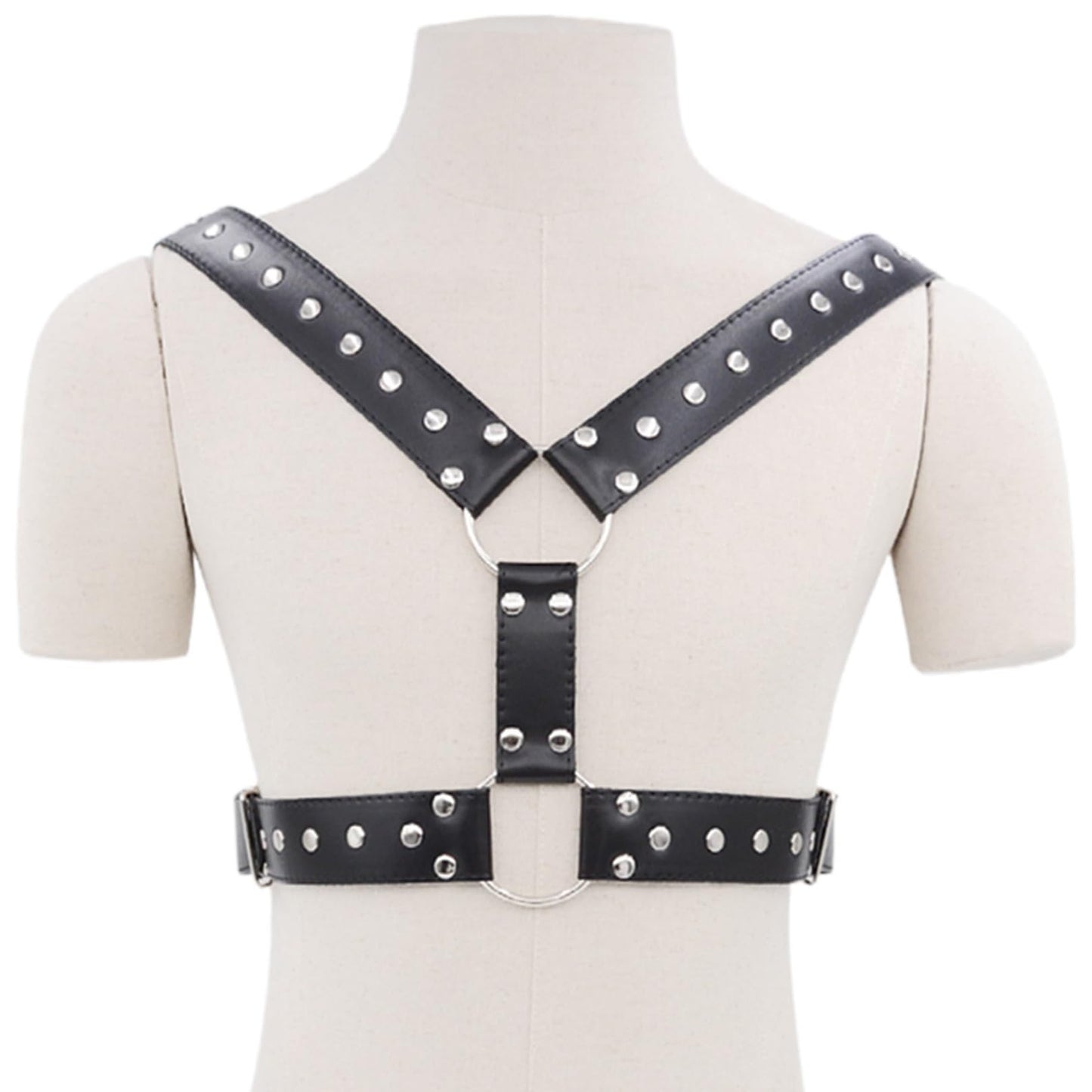 HYIJCSUC Men's Leather Body Harness Punk Chest Strap Harness Belt Men's Chest Harness Belt Shoulder Strap Adjustable Buckle Body Garter Belt Cosplay Nightclub Sexy Punk Chest Clubwear