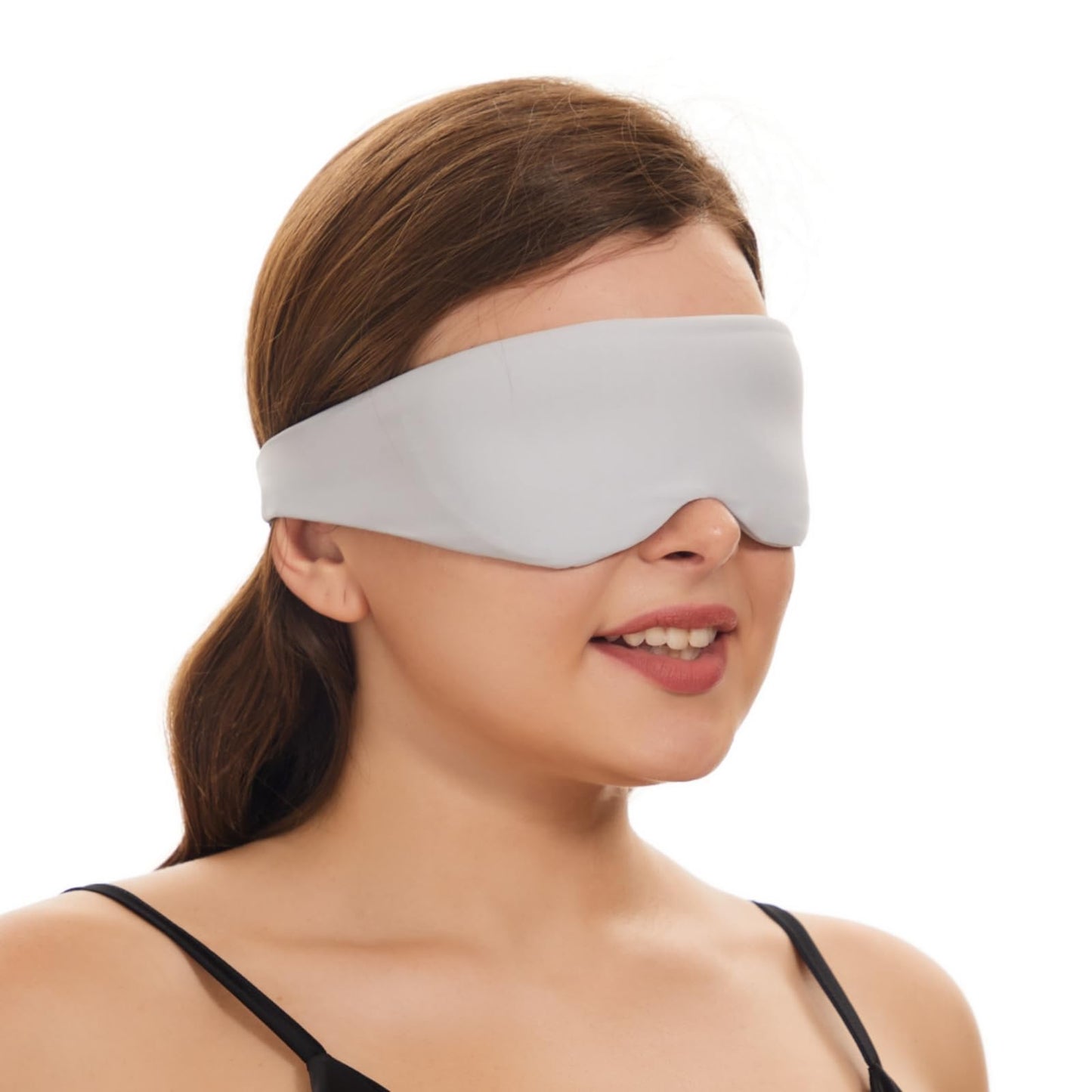 Alaska Bear Sleep Mask for Side Sleepers 2022 Headband Design, Cup-Shaped and Extra-Soft, 100 Blackout Eye Mask Shades Cover for Men and Women Home or Travel, Machine Washable, Black