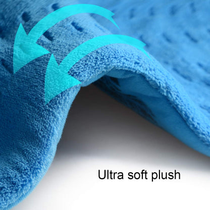 GOQOTOMO Full Weighted Electric Heating Pad for Back/Waist/Abdomen/Shoulder/Neck Pain and Cramps Relief - 2.3 lb Weighted with Auto-Shut Hot Heated Pad(12 * 24", LB002) Blue&White Grid