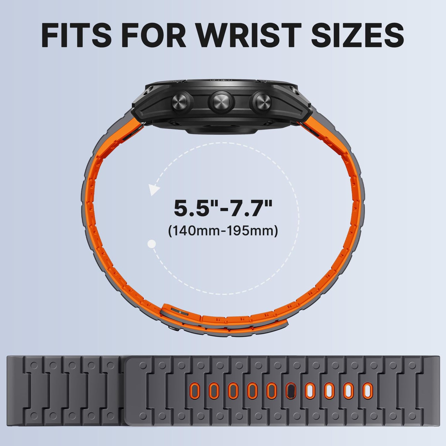 Bandletic 22mm Quick Fit Bands Strong Magnet Compatible with Garmin Fenix 8 45mm/Fenix 7/7 Pro/6/6 Pro/5/5 Plus/Instinct 2/Forerunner 965/955/945/Approach S70 47mm/S62/S60/Epix 2 Pro 47mm/Quatix7/6/5