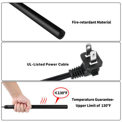 briidea Safe Dehumidifier Rod, Rod Reducing Humidity with Easy Installation and Plug Cord Easily Threading Through Safe's Hole, 12/16/24 inches Effective Coverage up to 100/150/300 Ft³, 110V