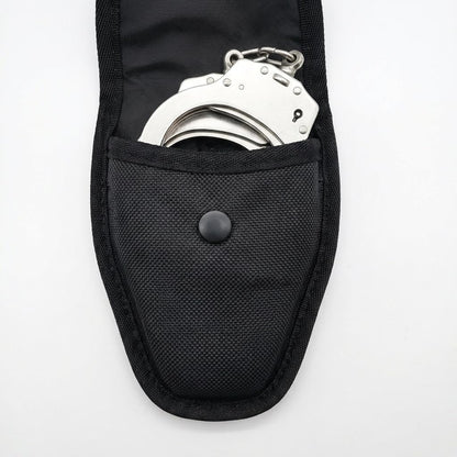 Handcuff Case Holster Pouch for Duty Belt or MOLLE Vest, Handcuff Holder Compatible with Standard Chain or Hinged Handcuffs, Open Top Cuff Sheath for Police Law Enforcement Security Officer Gear