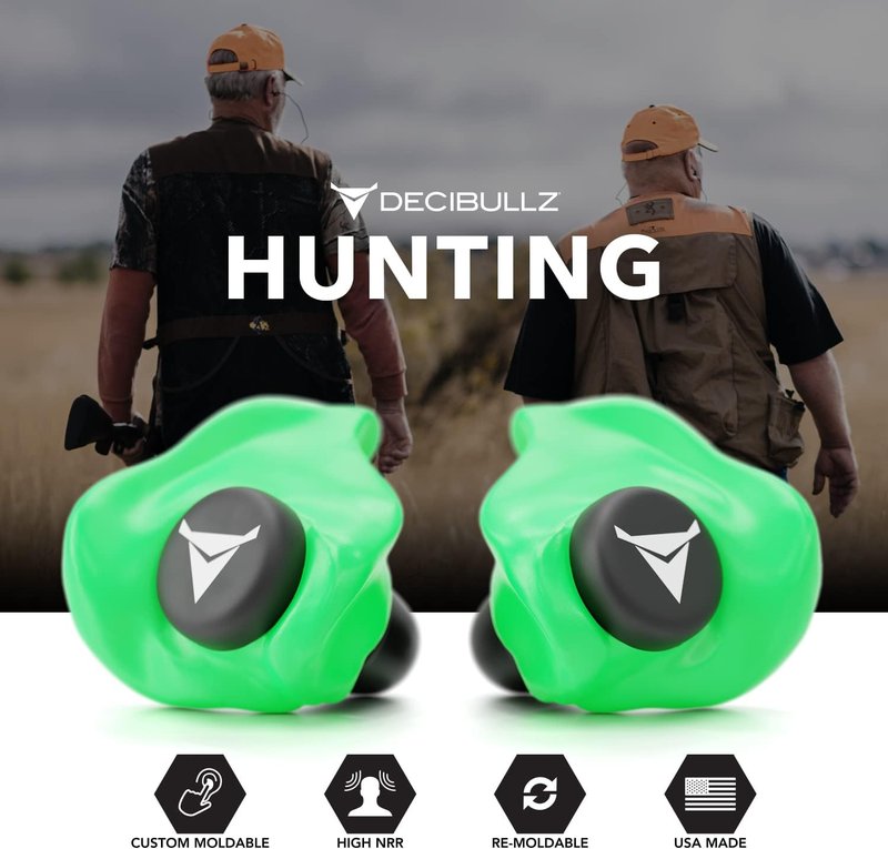 Decibullz Custom Molded Earplugs - 31dB Noise Reduction | Comfortable Hearing Protection for Shooting, Travel, and Concerts