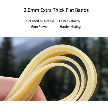 2mm Thickened Flat Slingshot Bands Replacement, High Elasticity Natural Slingshot Latex Bands, Heavy Duty Hunting Slingshot Rubber Band, Orange