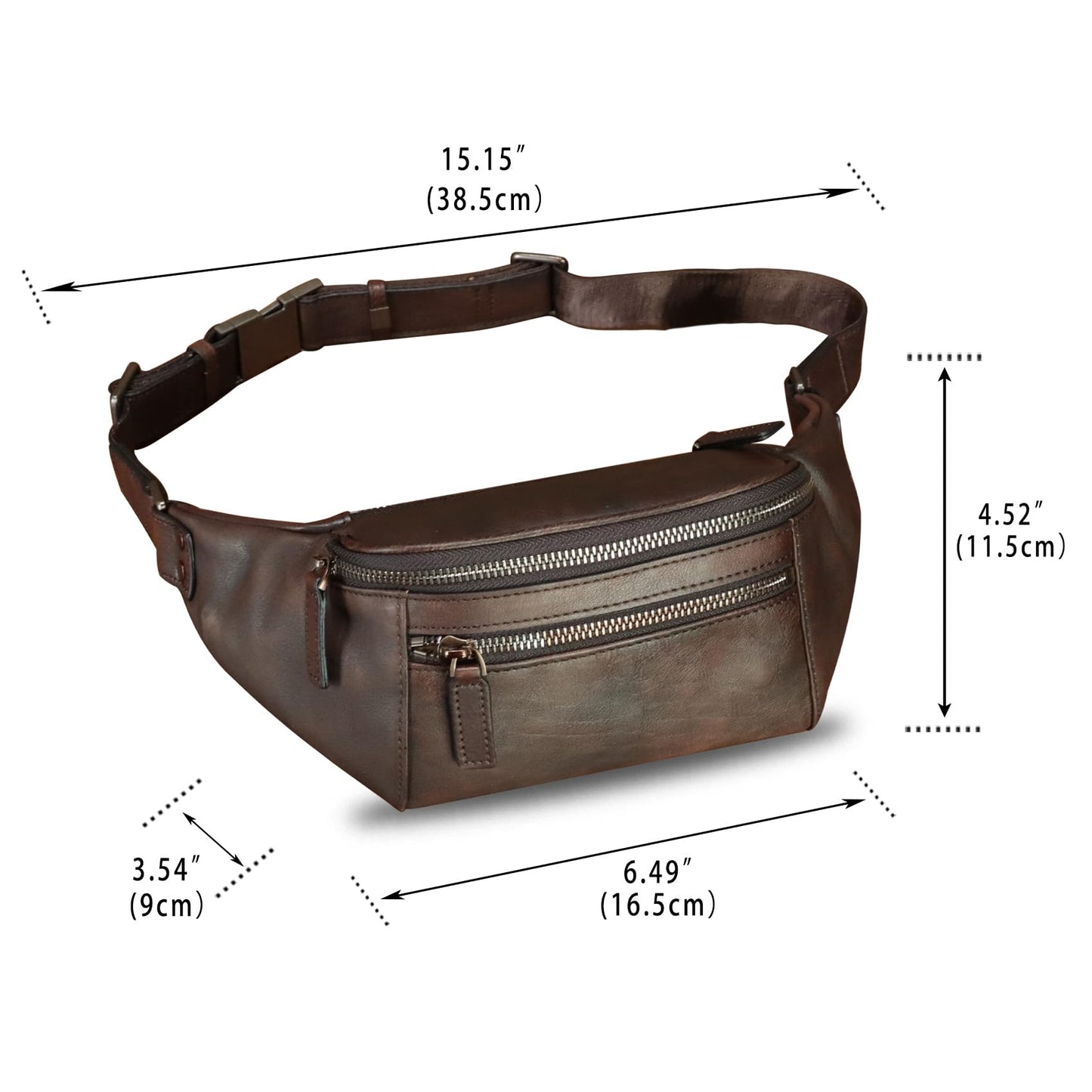 Genuine Leather Fanny Pack for Women and Men Vintage Real Leather Waist Bag Hip Bum Crossbody Sling Bags (Coffee)