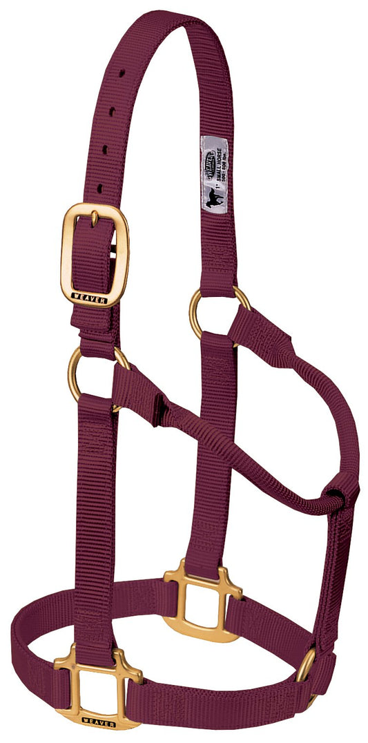 Weaver Leather Original Non-Adjustable Nylon Horse Halter, Small, Burgundy