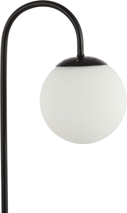 JONATHAN Y JYL6010A Arco 18.25" Iron/Glass Minimalist Mid-Century Globe LED Table Lamp Contemporary Glam Minimalist Bedside Desk Nightstand Lamp for Bedroom Living Room Office College Bookcase, Black