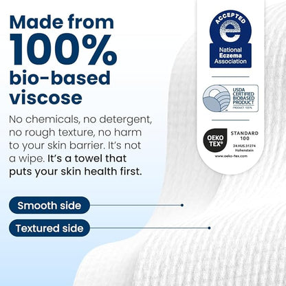Clean Skin Club Clean Towels® Large, 100% USDA Biobased Face Towel, Disposable