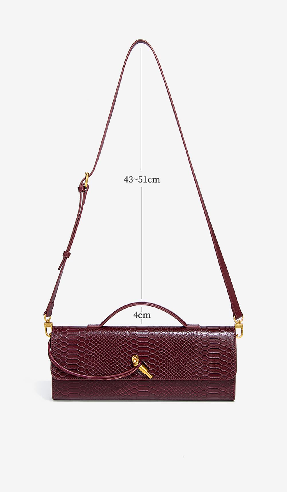 Beaguful Womens Fashion Leather Clutch Bag Crocodile Print Evening Handbag Crossbody Tote Bag Chocolate