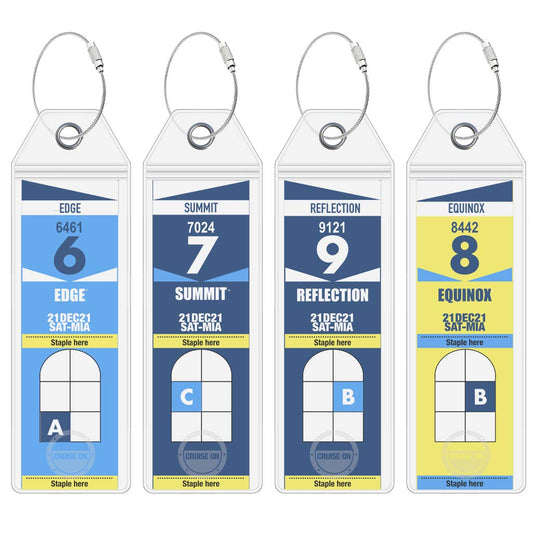 Cruise On Celebrity Cruise Luggage Tag Holder (4 Pack) – Fits All Celebrity Ships & Tags, Clear Travel Essentials for 2026-2027, Durable Waterproof Cruise Ship Accessories