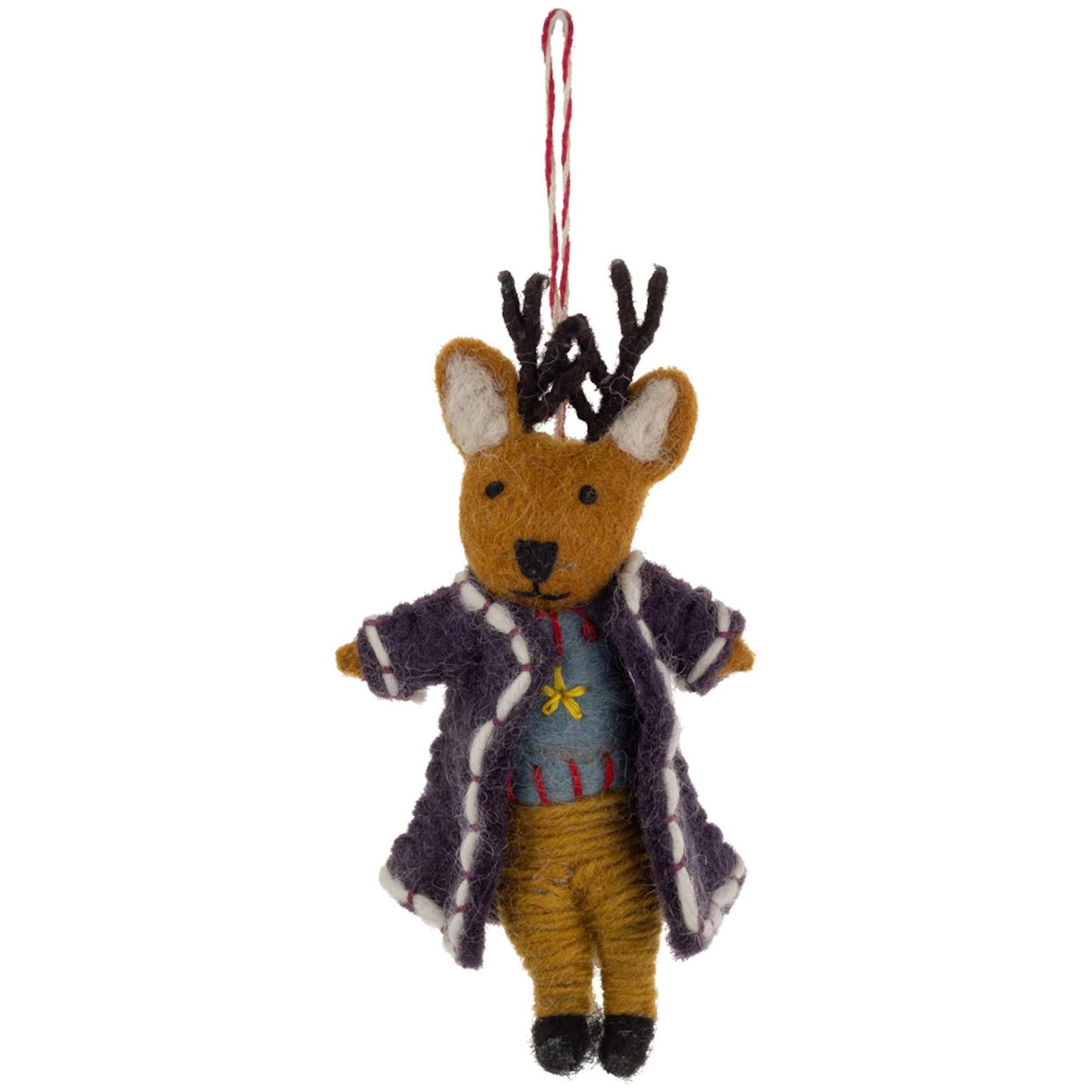 Boston International Felt Christmas Tree Ornament Winter Holiday Hanging Ornaments Decorations for Home, 5.75", Deer Prince