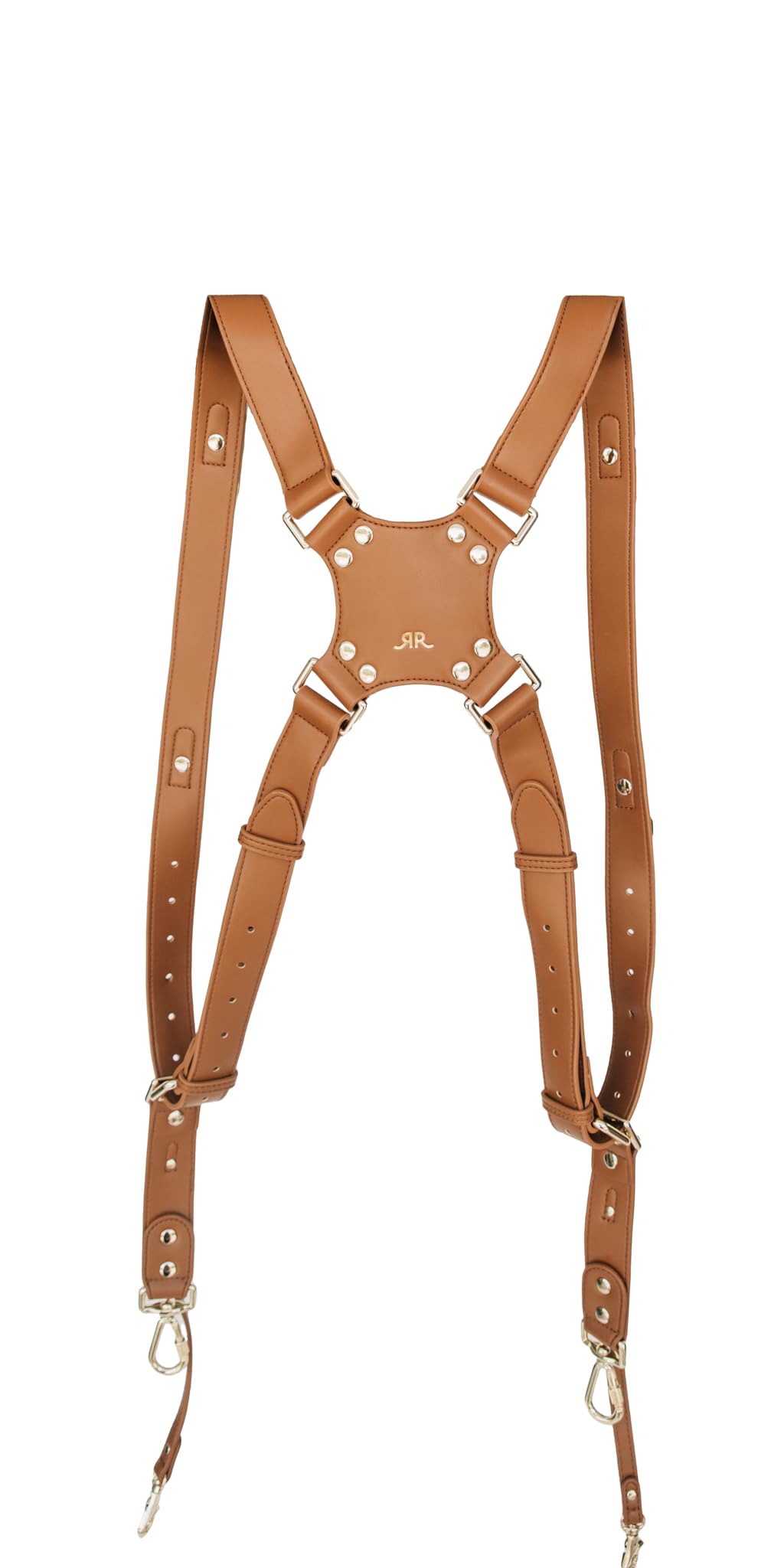 rr ruby+rae The Duo Camera Harness & Crossbody Bag – Double Camera Harness with Removable Crossbody Bag, Vegan Leather, Protective Suede Interior, Black