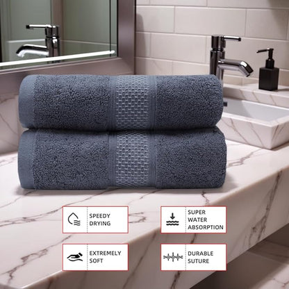 Cotton Bath Towels Set, 2-Piece Set Super Absorbent Quick Drying, Suitable