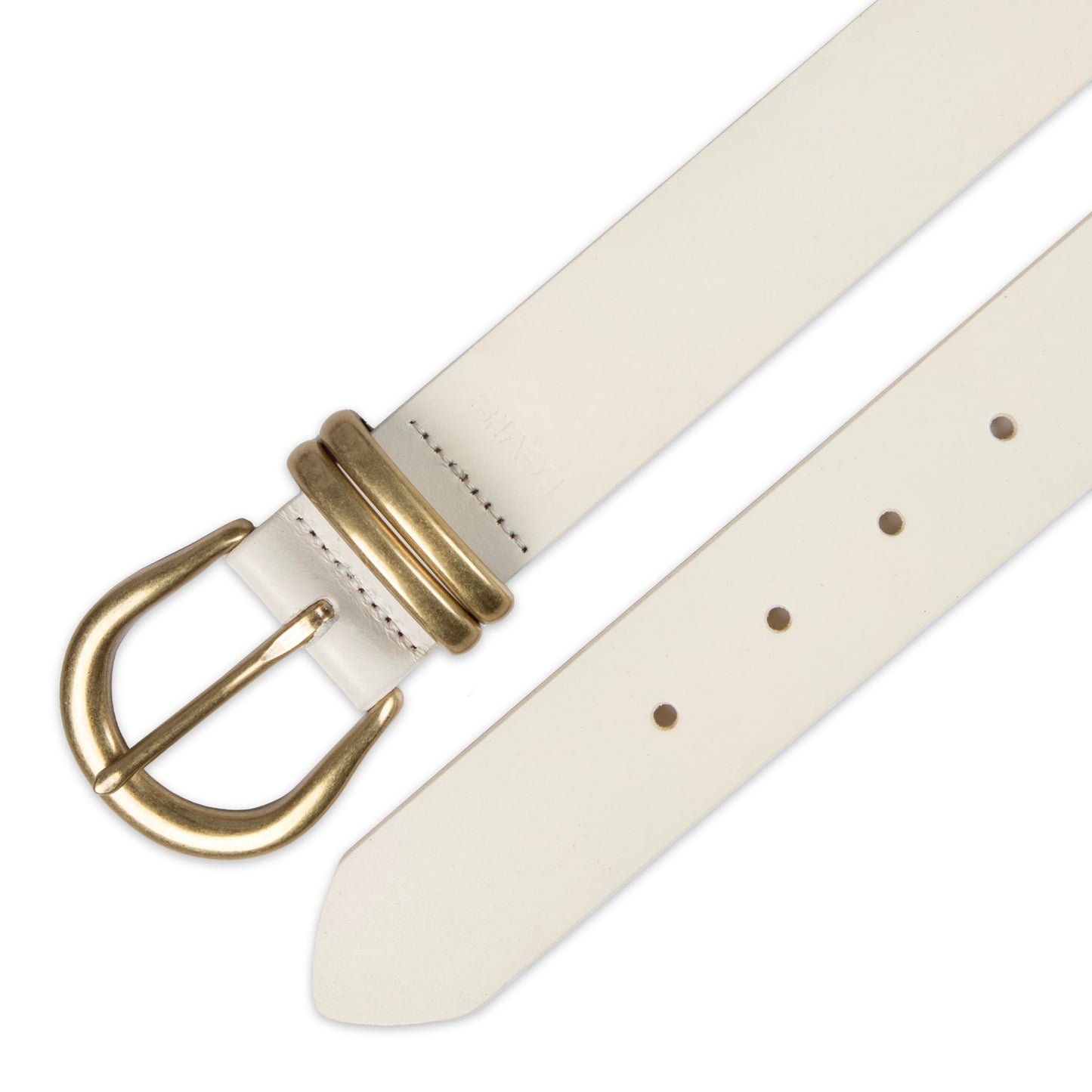Levi's Women's Casual Double Metal Loop Belt, White, X-Large