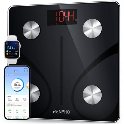 RENPHO Smart Scale for Body Weight, Digital Bathroom Scale BMI Weighing Bluetooth Body Fat Physician Scale, Body Composition Monitor Health Analyzer with Smartphone App, 400 lbs - Elis 1