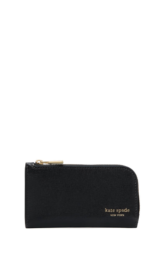kate spade new york Devin Saffiano Leather Small Slim Bifold Wallet, Black