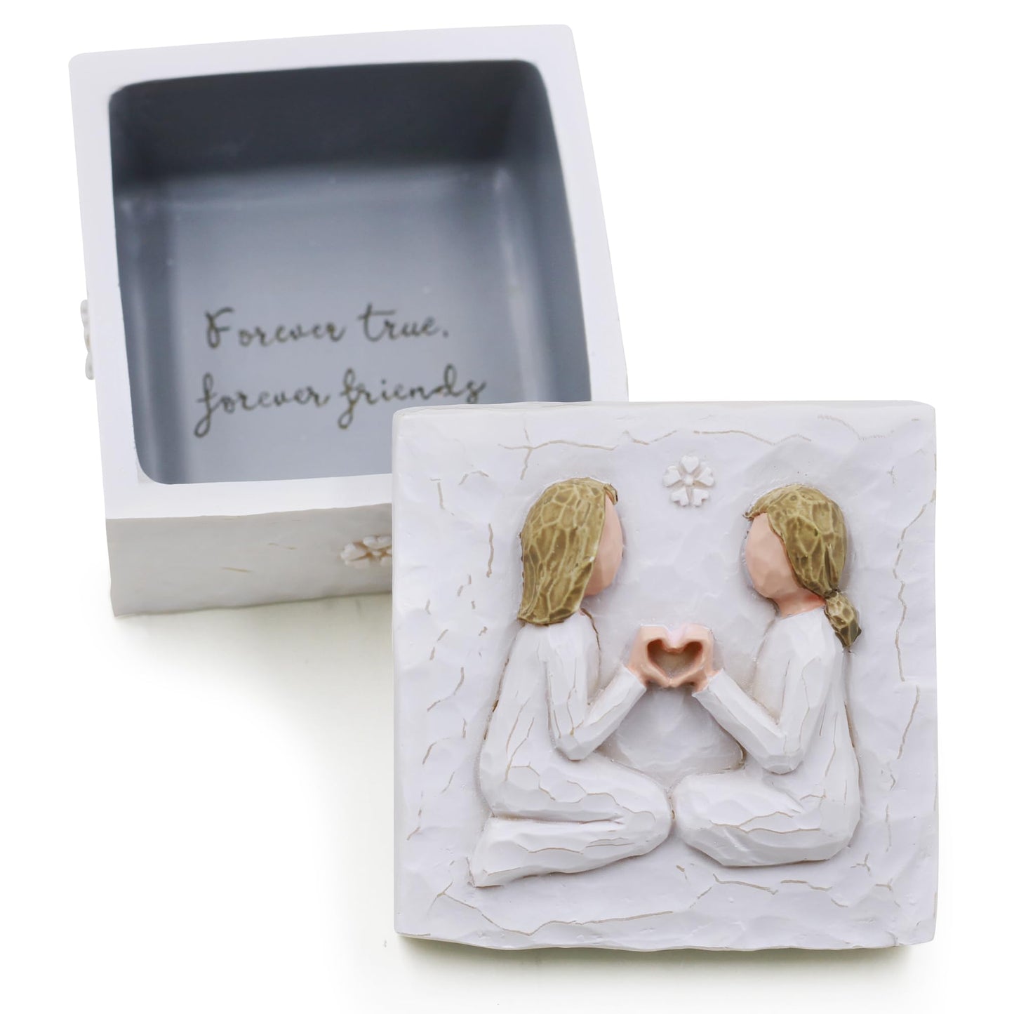 AcowSpt Best Friend Birthday Gifts for Women, Best Friend Christmas Gifts for Women, Sister Valentines Day Gift, Sculpted Hand-Painted Keepsake Box