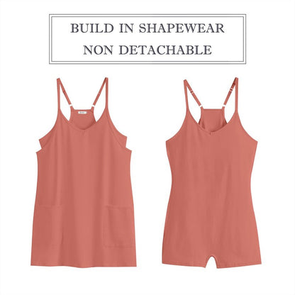 ANRABESS Women Athletic Dress Summer Tennis Workout Active Sports Mini Romper Dress Built in Shorts Travel Vacation Clothes Rust X-Large