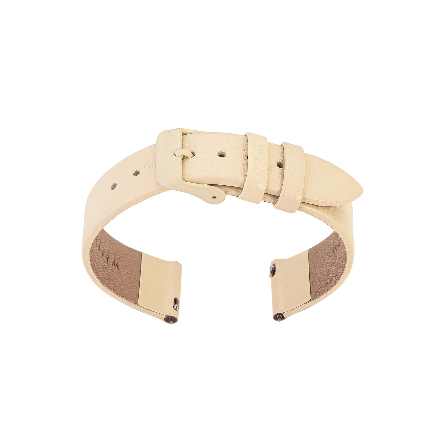 Wristology Replacemnt Watch band - Beige Leather 18mm - Quick Release - Easy Change Mens | Womens Strap 18-LB001