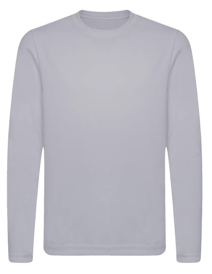 Opna Youth Athletic Performance Long Sleeve Shirts for Boy's or Girl's Moisture Wicking,Silver,Medium