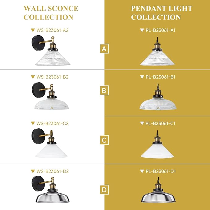 Vintage Wall Sconces Set of 2 Indoor 110V Hardwired Stripe Glass Wall Mounted Lamp Light Fixtures for Bathroom Vanity Kitchen Hallway Stairway, Anti-Rust Brushed Bronze Finish, E26 Base, WS-23061-B2