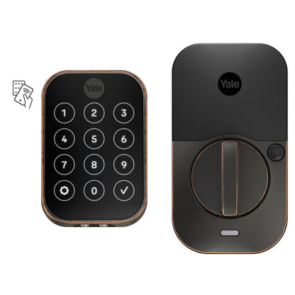 Yale Security Assure Lock 2 Plus Apple Home Keys (Tap to Open) Deadbolt, Satin Nickel Smart Keyless Entry Door Lock with Wi-Fi Connected Keypad for Code Entry and Remote Access, YRD450-N-WF1-619