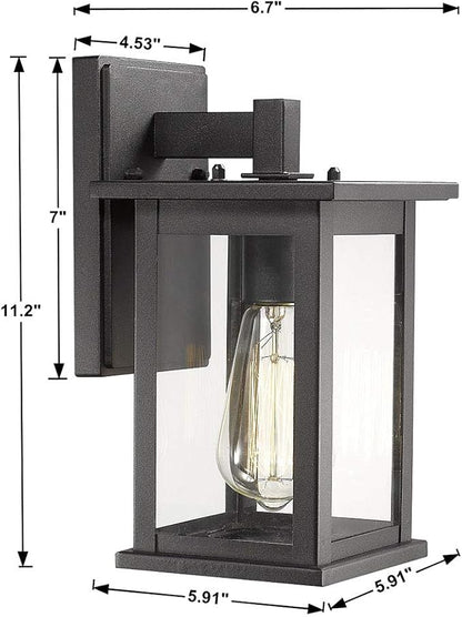 Bestshared Outdoor Wall Scone, Outdoor Wall Mounted Light Indoor Single Light, Outdoor Wall Lighting Fixture, Exterior Wall Lantern with Clear Glass