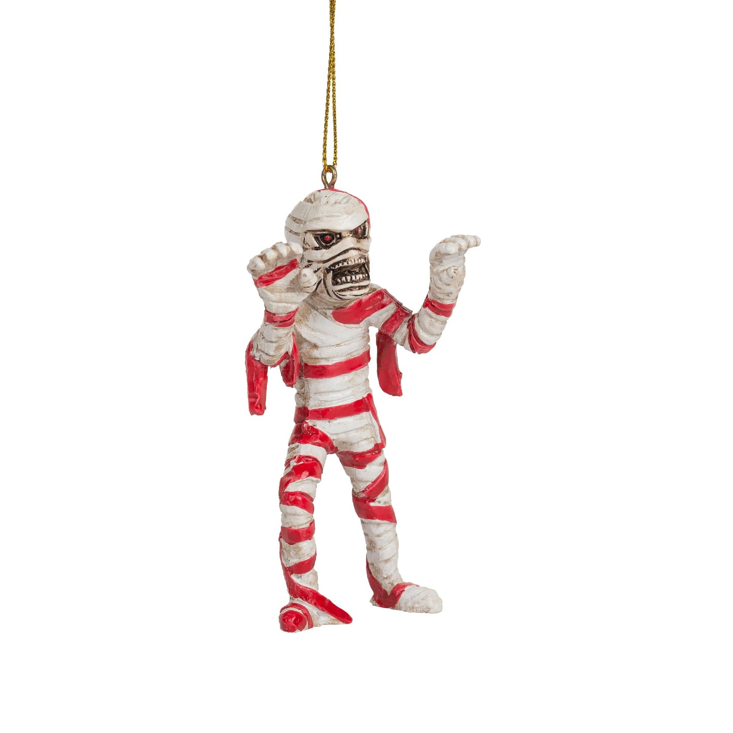 Scary Mummy Wrapped Like A Candy Cane Christmas Halloween Tree Ornmanet