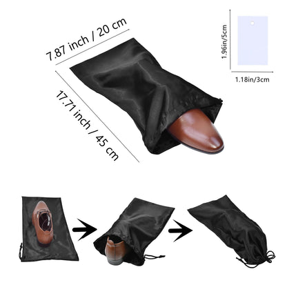GONGKANGYUAN 4 Pack Shoe Bags for Travel Satin Fabric Shoe Bag with Drawstring for Men Women Travel Protecting Storing Shoes