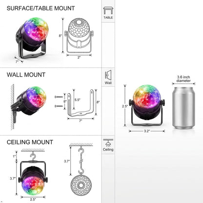 Yiixuyo - 2-Piece Set of Party Lights, Voice Controlled Flash with Remote Control, Disco Ball Lights, DJ Strobe Lamp, Wedding Bars, KTV Karaoke/New Year's Eve Halloween Christmas Decorations. ﻿